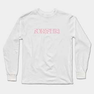 Vintage look Polyphia Distressed Text Pink Long Sleeve T-Shirt